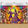 Tło Fotograficzne Dzień Zmarłych Czaszka Nagietek Meksykańska Fiesta Día De Los Muertos Dekoracja Artykuły Imprezowe Akcesoria do Studio Fotograficznego