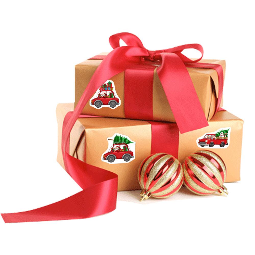 500pcs Merry Christmas Stickers Round Christmas Tags Stickers for Kids Gift Baking Package Envelope Stationery Decoration