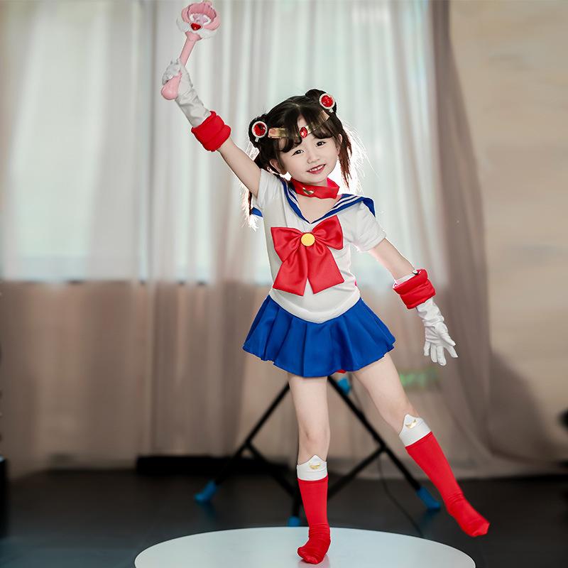 Halloween Children's Costume Water Ice Moon cos Girls Dress Sailor Moon Hare Sailor Costume Children's Clothing