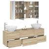 Bathroom Furniture Set 4 pcs Sonoma Oak Engineered Wood and Glass