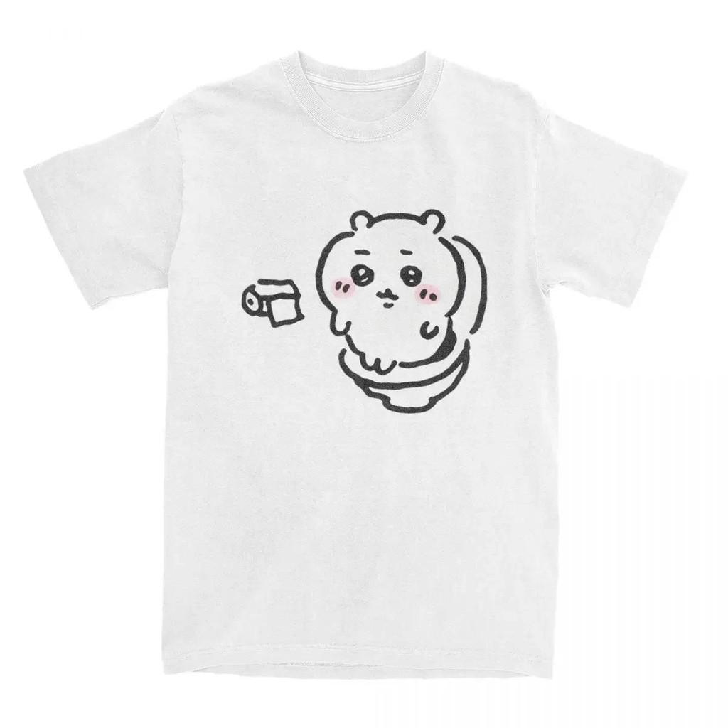 Chiikawa Toilet Time T Shirt for Men Short Sleeve T-Shirts Summer Comfortable Popular Tee Shirt Women Oversized Tops