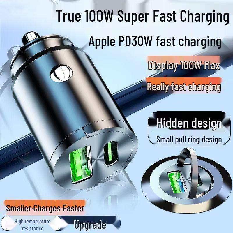 Fast Charging Car Adapter for Huawei, Xiaomi, and Apple - 16W Cigarette Lighter PD Charger