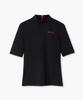 Beulipinggolpeu Women'S Logo Jacquard High Neck Short Sleeve_Black