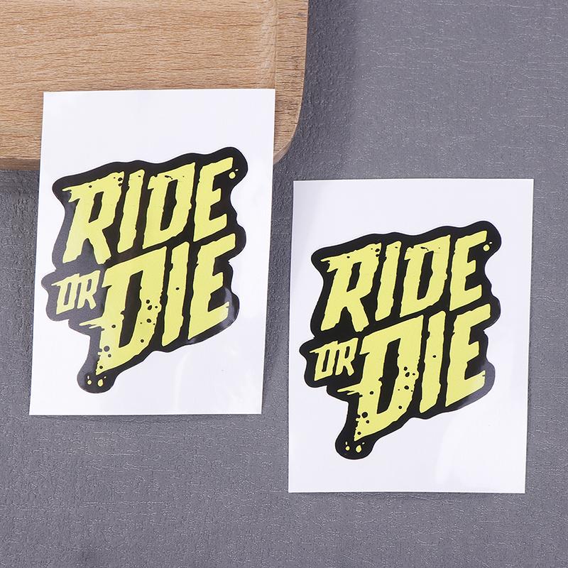 2Pcs Ride Or Die Bike Frame Stickers Bicycle Top Tube Waterproof Vinyl Decals For Mtb Bicycle Decorative Motorcycle Accessories