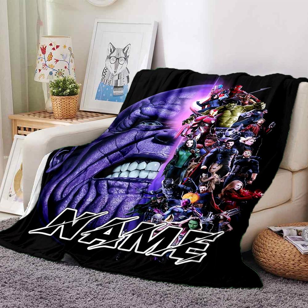 Custom Name "Avengers vs Thanos: Epic Battle" blanket for Couch & Bed, Plush Cozy Fuzzy Blanket Super Soft & Warm Blankets for Fall and Winter. 090817