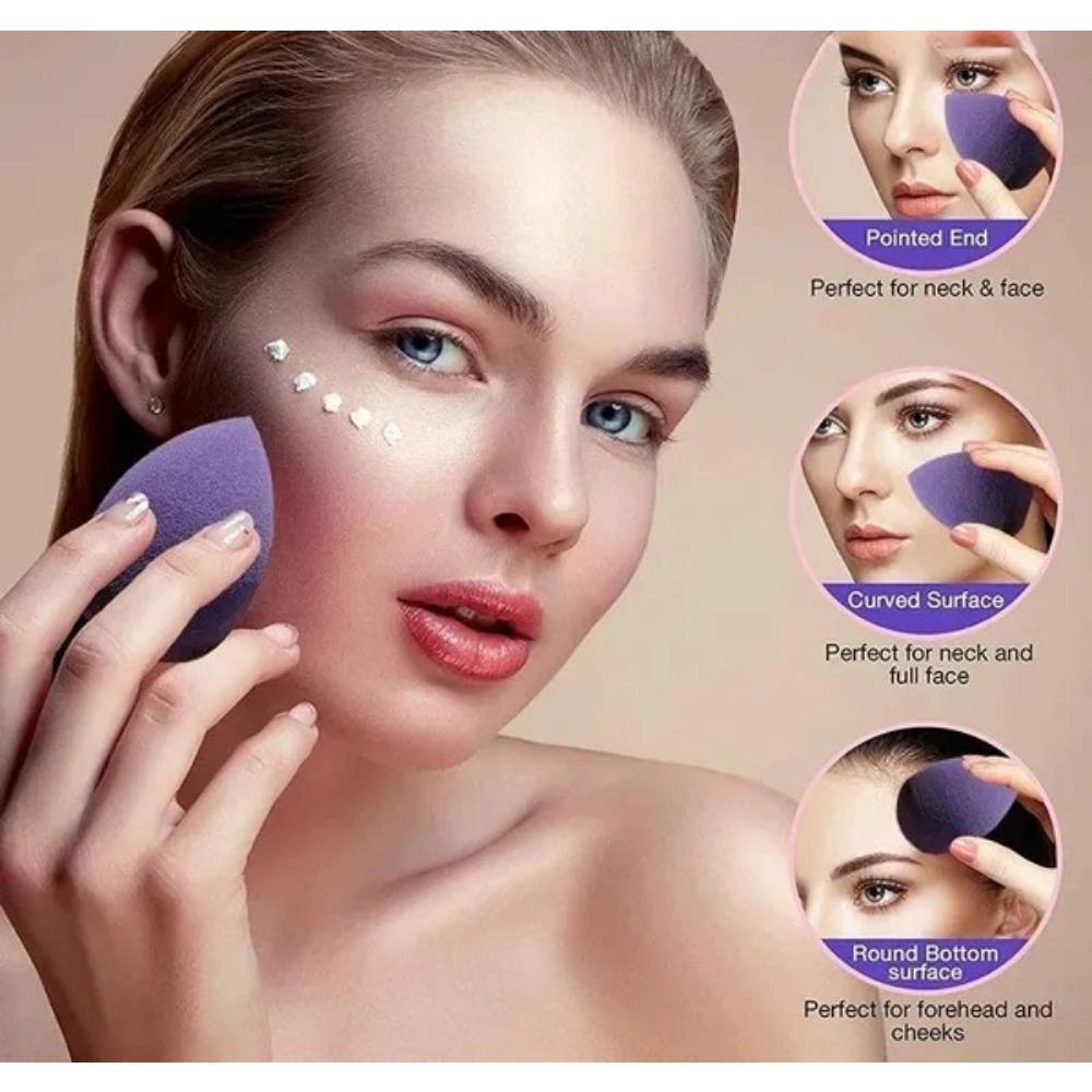 4 pcs Makeup beauty egg Cosmetic Puff Makeup Sponge Foundation Makeup Sponge Powder Puff Dry and Wet Combined Beauty Tool