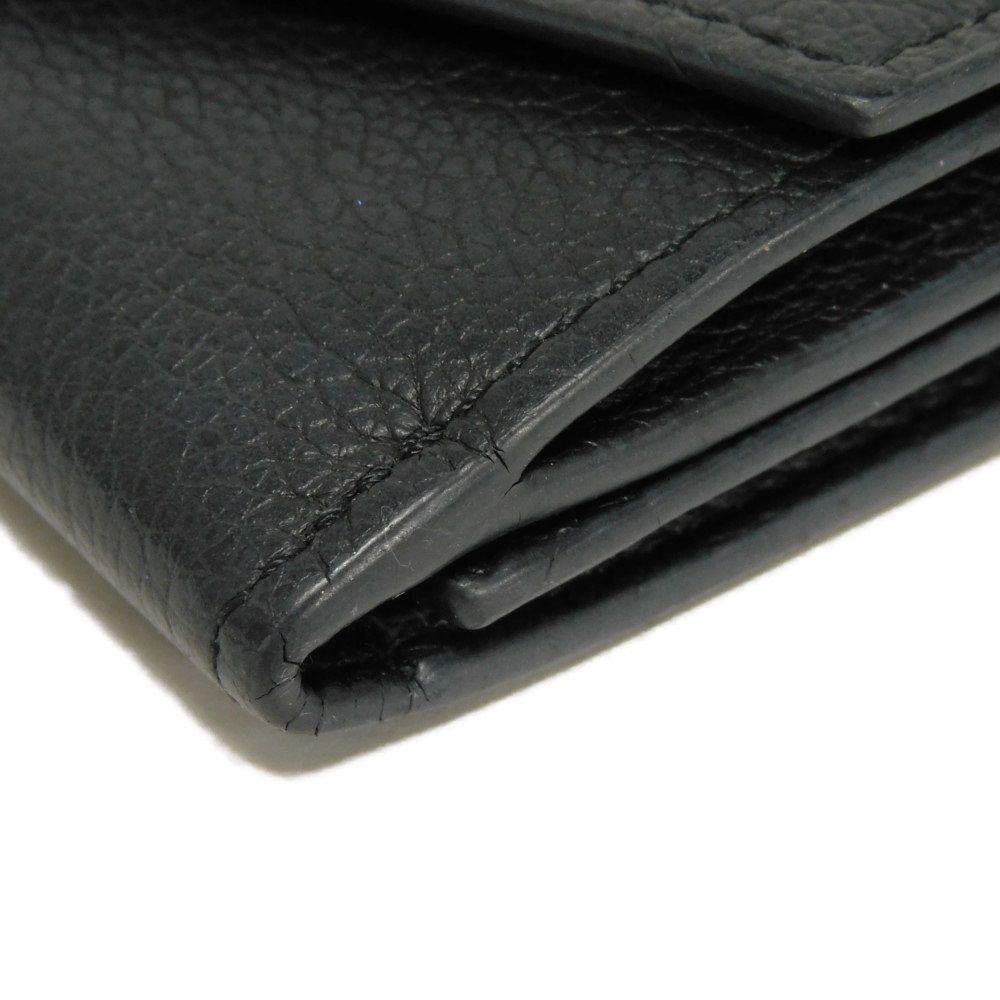 Used 12564 Portefeiulle Lock Mini M63921 7942 Current LV Signature Grain Calfskin Black LV Logo Noir Unisex from Japan