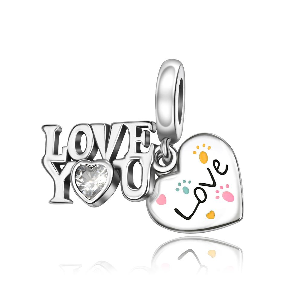 New Copper Romantic Love Flower Charms Pink Cup Butterfly Beads Pendants For Women Bracelet Engagement Jewelry Gift