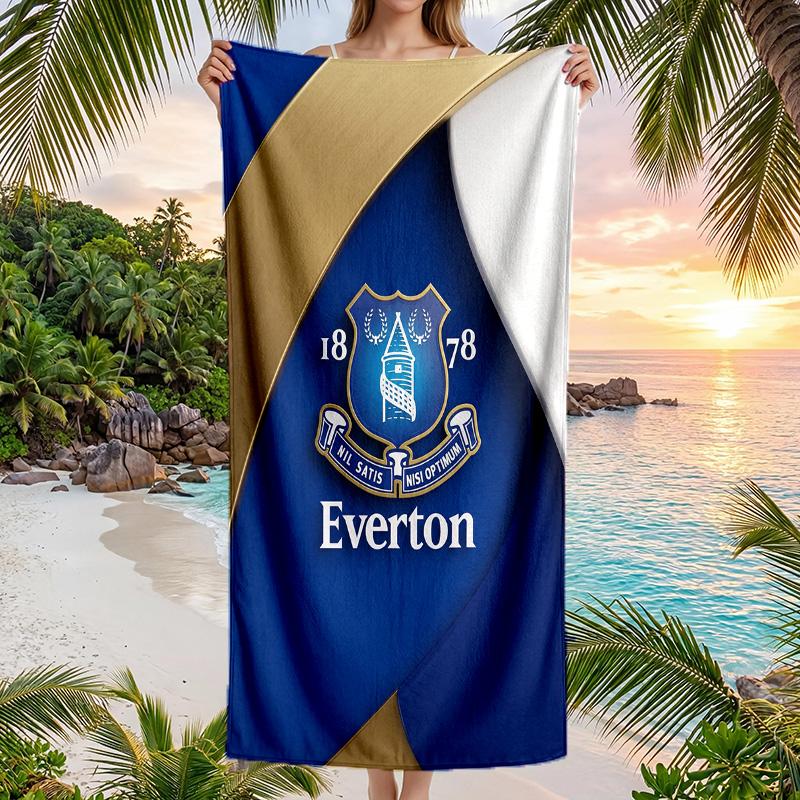 Everton Football Beach Towel Soft Microfiber Summer Towel Quick Dry Absorbent Towel for Beach Swimming Pool Travel
