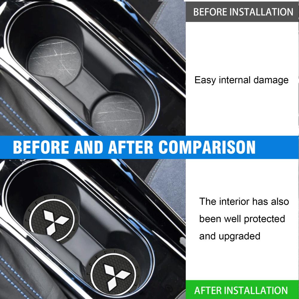 1/2PCS Car Water Cup Mats Silicone Silent Coasters Accessories For Mitsubishi Asx Lancer Outlander l200 Xpander Pajero 4 Montero SL8