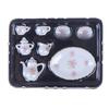 8Pcs 1/12 Dollhouse Miniature Dining Ware Porcelain Tea Set Dish Cups