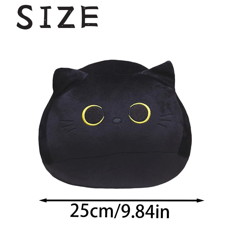 25Cm Cute Black Cat Plush Toys Soft Skin-Friendly Adorable Throw Pillows Fluffy Exquisite Household Ornaments Gifts For Friends