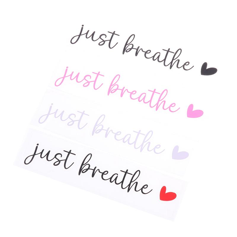4PCS Just Breathe Rear View Mirror Stickers for Rearview Mirror Decals Inspirational Water Bottle Lapts Women Car Accessories