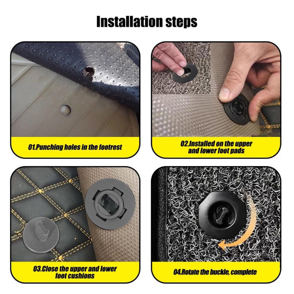 1Set Car Floor Mat Retainers Double-layered Carpet Clips For Car Mats Removable Carpet Clamps Accessories With Double