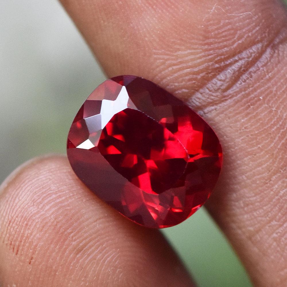 10 Ct EXQUISITE Cushion Cut CERTIFIED Natural Red Ruby Loose Gemstone