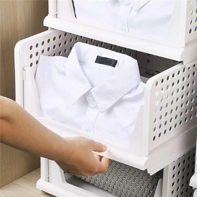 M-Modern-Folding Closet Organizer Storage Box Plastic Closet Organizer,Stackable Storage Basket,Drawer Organizer For Clothing