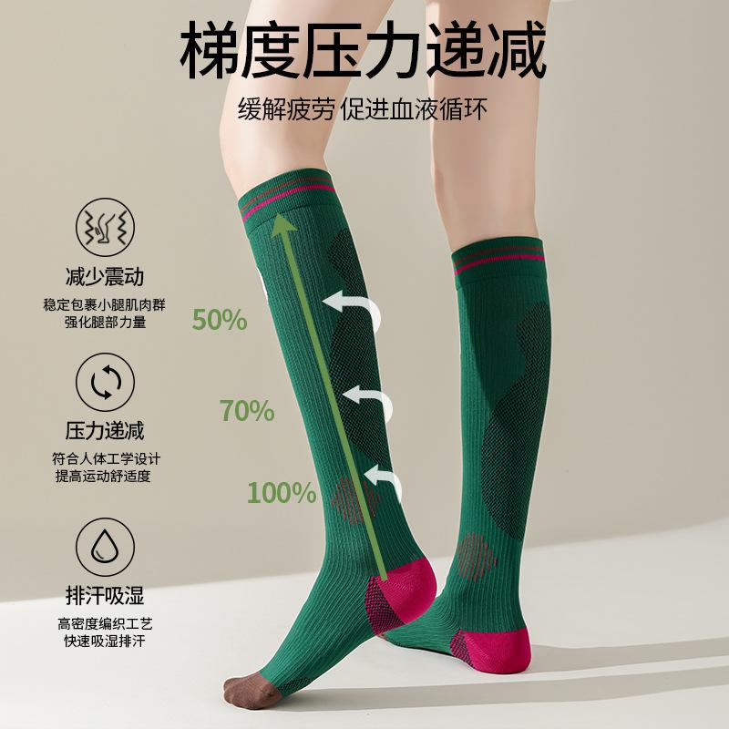 Socken Damen Sport Drucksocken Frühlingsstrümpfe Schweißabsorbierende rutschfeste atmungsaktive Deodorant-Kompressionssocken Wadensocken
