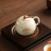 160ml Chinese Ceramic Xishi Teapots Handmade Persimmon Pattern Porcelain Tea Pot Ball Hole Filter Kettle Travel Portable Teaware
