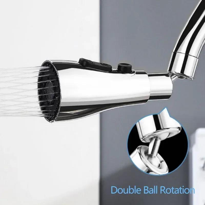 3 In1 Universal 360° Rotation Kitchen Faucet Extender ABS Durable Water Saving Shower Spray Head Bathroom Basin Tap Replacement