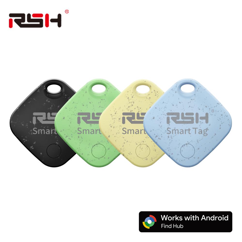 RSH 4-Pack Security GPS Tracker Car Wallet Pets Anti Loss Eco Smart Tag for Google's Find Hub Android Locator for Xiaomi Pixel