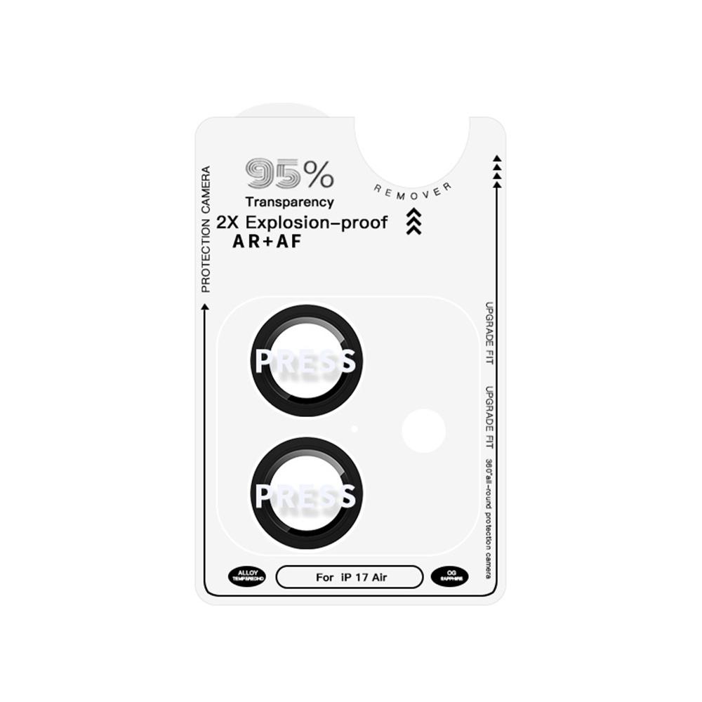 For iPhone 17 Camera Lens Protector Tempered Glass Metal Ring Lens Film