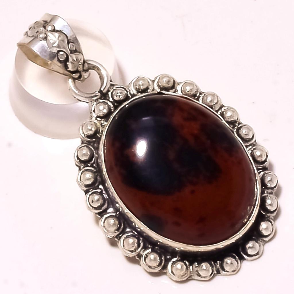 Pandantiv cu piatră prețioasă Marconi Jasper, lucrat manual, cu design etnic, 4,8 cm, Z4p20