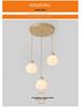 Nordic Modern Three-Head Glass Chandelier for Dining & Bar