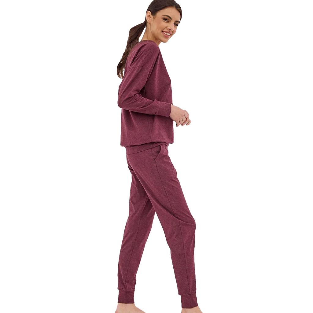 Cornette Women's Tracksuit Set Long Sleeve Modal Cotton Burgundy