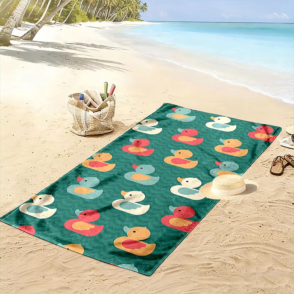 Colorful Duck Pattern Towel Beach Towel Quick-drying for Travel Outdoor Sports Jogging Beach and Swimming