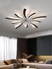 Led Low Noise Ceiling Fan Chandelier Living Dining Table Room Bedroom Kitchen Lights Black White Home Decoration Lamps Fixtures