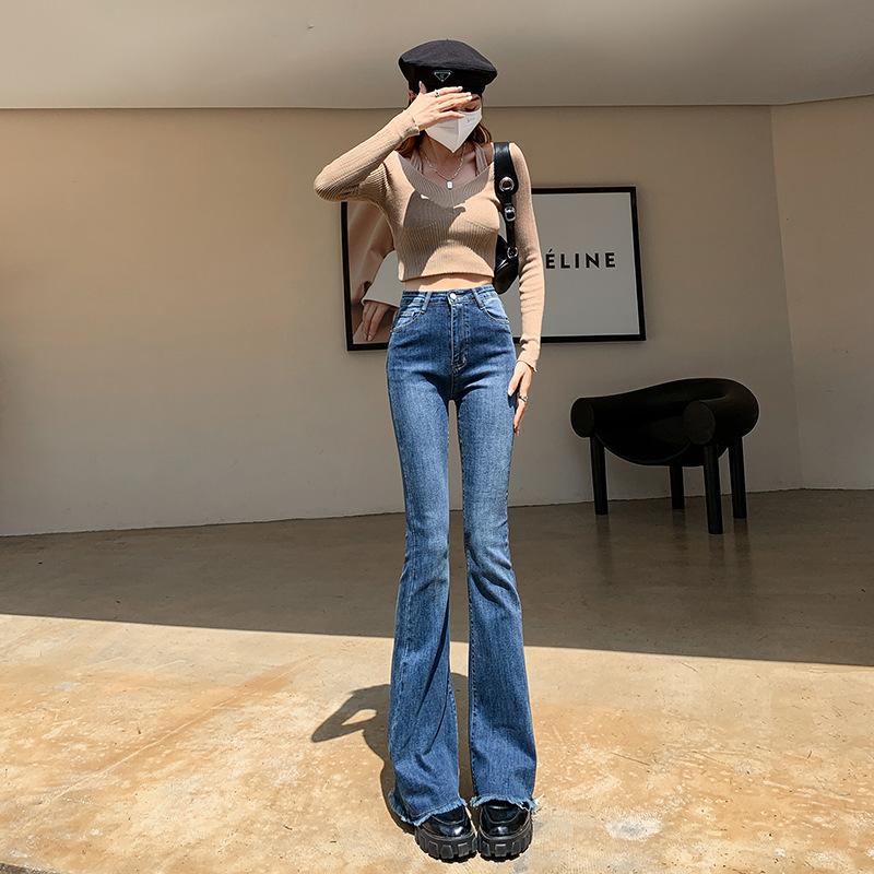 Jeans for Women In Autumn, Slim Horseshoe Pants for Bell-bottom Pants for Women In Autumn and Winter, Slim for Women In Autumn and Winter