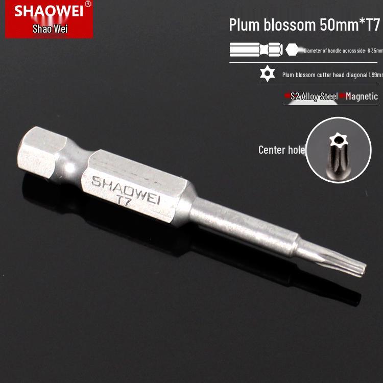 Magnetic 50mm Star Screwdriver & Hex Bit Set for Electric Drills