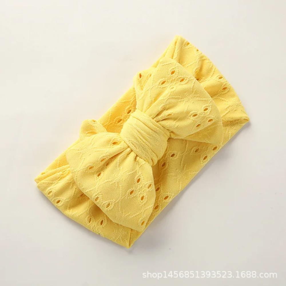 Hollow-out Premium Handmade Embroidered Bow Children's Hair Accessories Lace Hole Baby Headband Headband Wholesale
