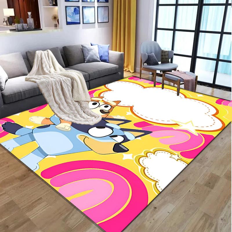 Bluey Pattern Rug, Indoor/Outdoor Mat, for Picnic, Gameroom, Bedroom, Office, Living Room, Home Decor Carpet, Birthday Gift