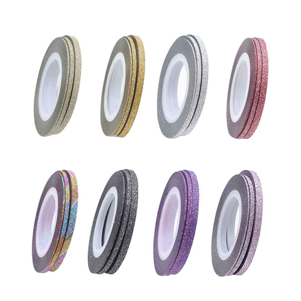 Brand New 14 Colors Glitter Striping Line Tape Sticker Set Art Decorations For Polish Gel 1/2/3mm