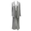 Women Pant Coat Shiny Sequin Formal Commute Style Solid Color Cardigan Long Seeve