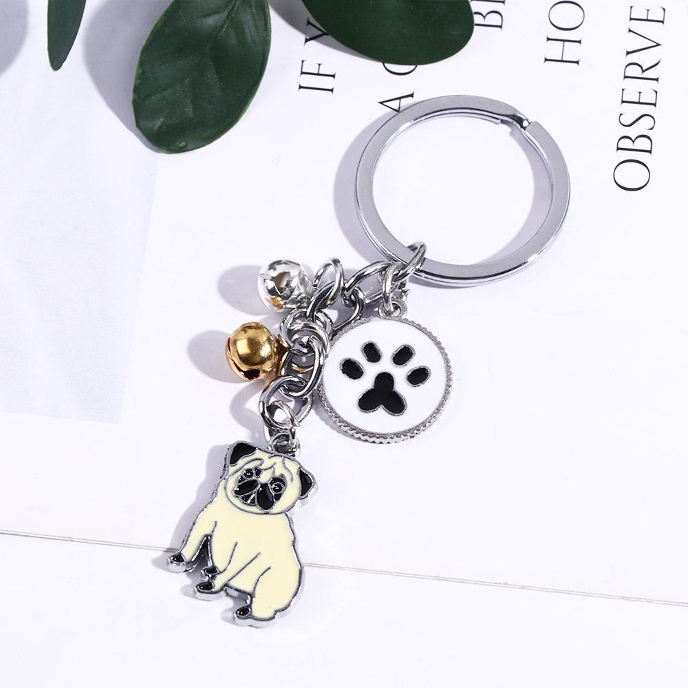 Lover Gift Maltese Animal Bell Enamel Husky Pet Keychain Dog Keychain Dog Pendant Pet Keyring