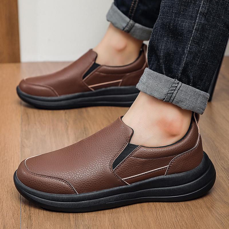 2026 New Premium Men's Everyday Slip-On Shoes - Non-Skid Tread with Cushioned Footbed & Breathable Material for Work and Leisure