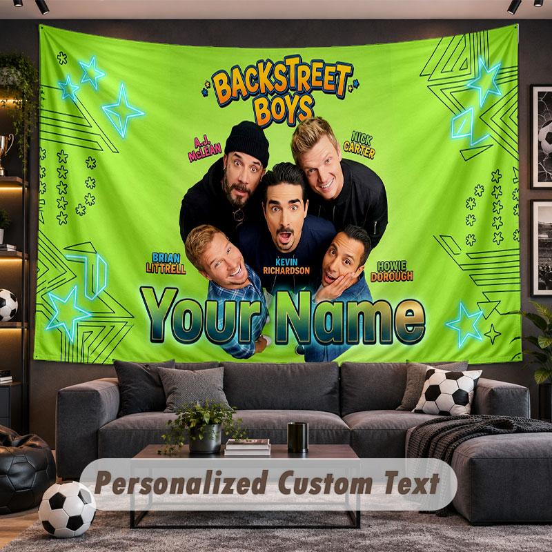 Wall Hanging Tapestry Custom NameBackstreet Boys Pattern Personalized Printed Fabric Wall Decor