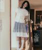 HIGH SCHOOL DISCO Round Collar Ribbon Pocket Blouse_White