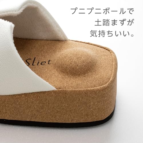 Alphax Women's Core Training Slippers, Sliet, Half-Size, White, Sizes 23.0-25.0cm