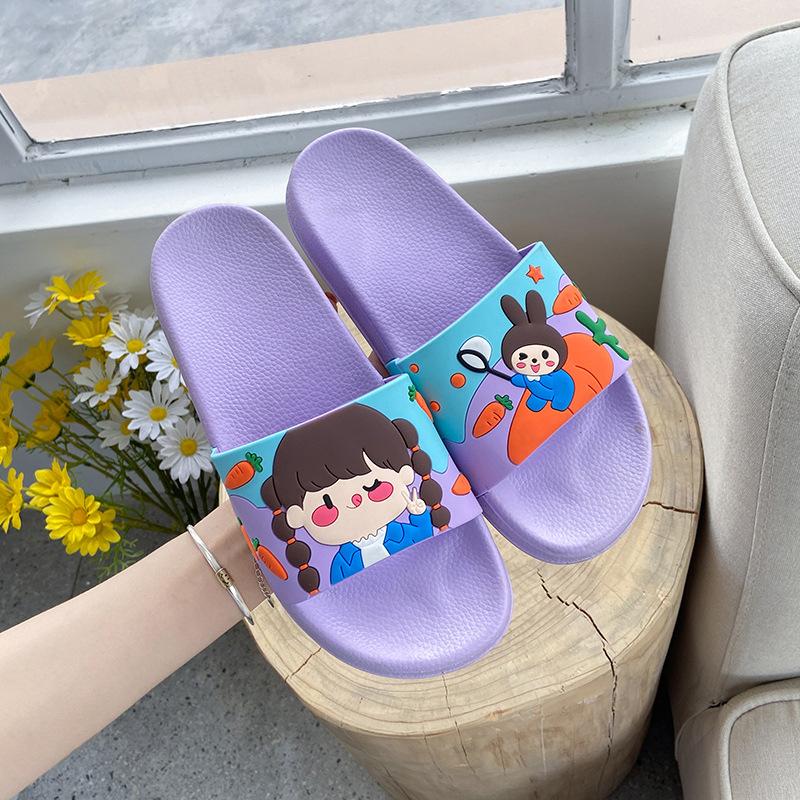 Summer Slippers Women Wear Thick-soled Household Indoor Fashion Cartoon Non-slip Cool Slippers Women