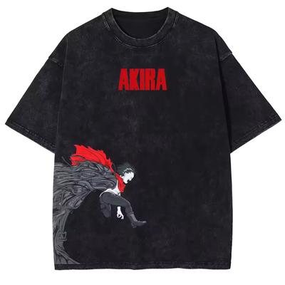 Akira Manga T Shirt Men Women Cotton Graphic Printed Short Sleeve Round Neck Washed Japanese Streetwear Oversized Tee Hot Sale