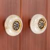 Wardrobe Door Small Handle Retro Cabinet Leopard Print Glass Handle Circular Single Hole Handle Home Decoration