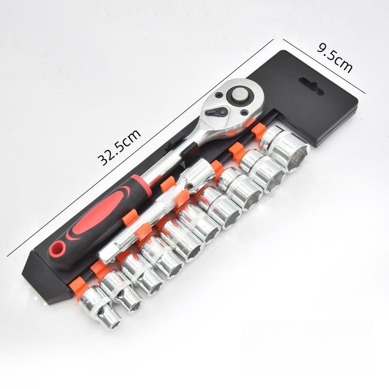 12-teiliges 1/2-Zoll-Steckschlüssel-Set, Steckdosen, Verlängerungsstange, multifunktionaler Ratschenschlüssel, Auto-Motorrad-Reparatur-Handwerkzeug-Set