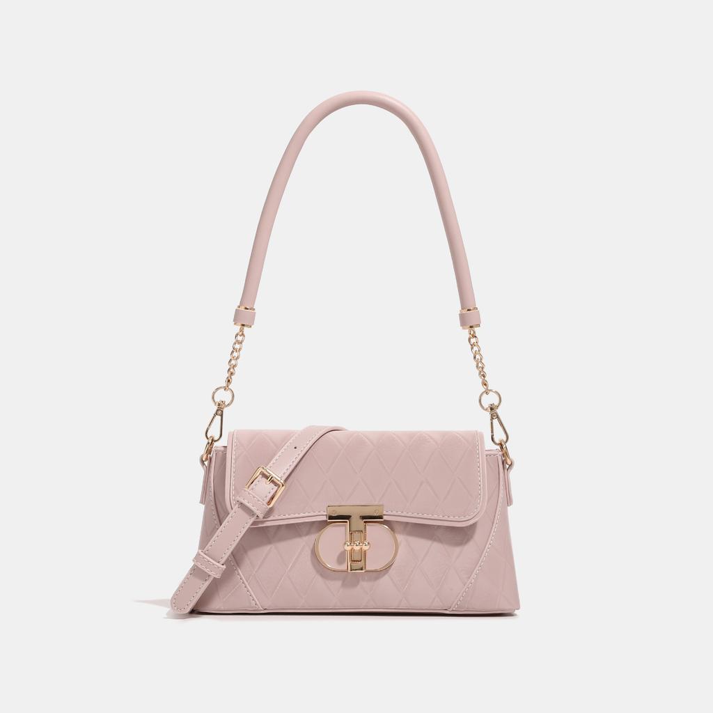 Advanced Light Luxury Texture Diamond Grid Armpit Bag for Women's Spring and Summer New Style French Stick Bag, Niche Versatile Crossbody Bag