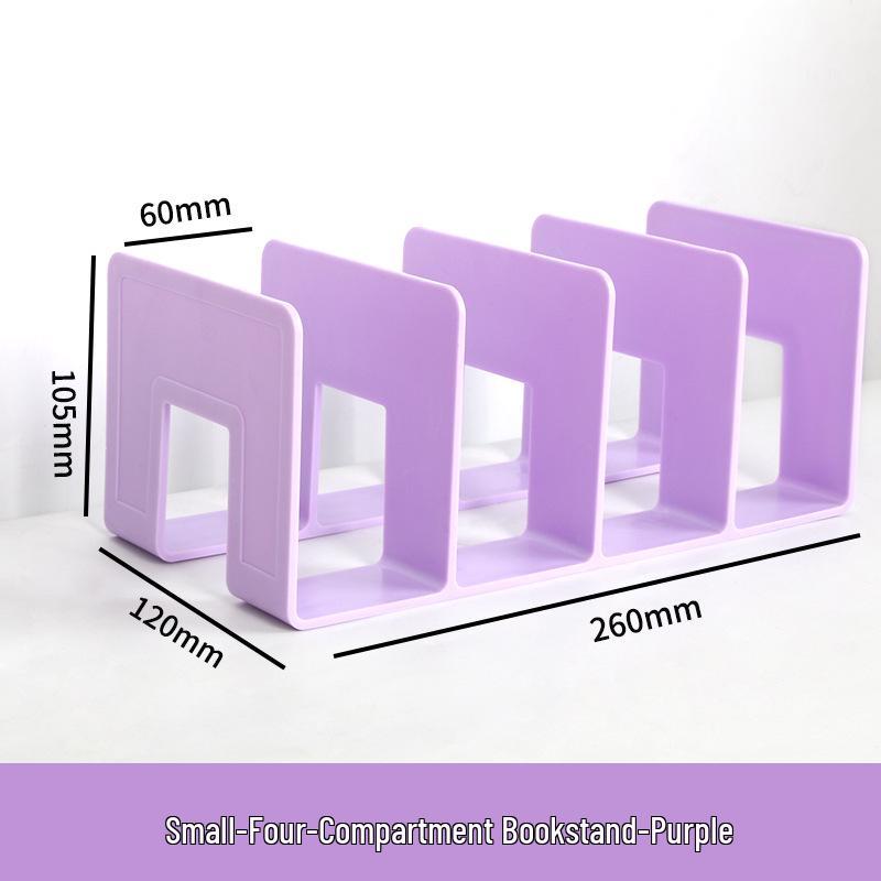 

Прозрачная подставка для книг и разделитель: Настольная подставка для файлов с 4 отделениями и зажимом