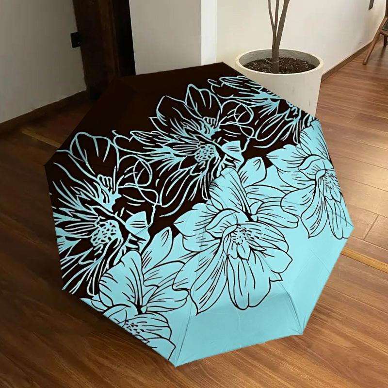 

1pc Floral Pattern Automatic Open/Close Umbrella, Formal Events - Ideal Gift for Family or Friends, Outdoor Accessory yy251211241