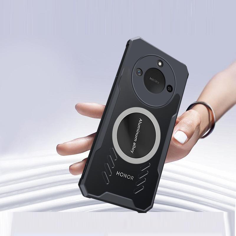Heat Dissipation Cooling Phone Bumper Case For Honor X60 X50 Pro Magsafing Back Clip Acrylic Cover For Honor X60 X50 X30 X40 GT Transparent Case