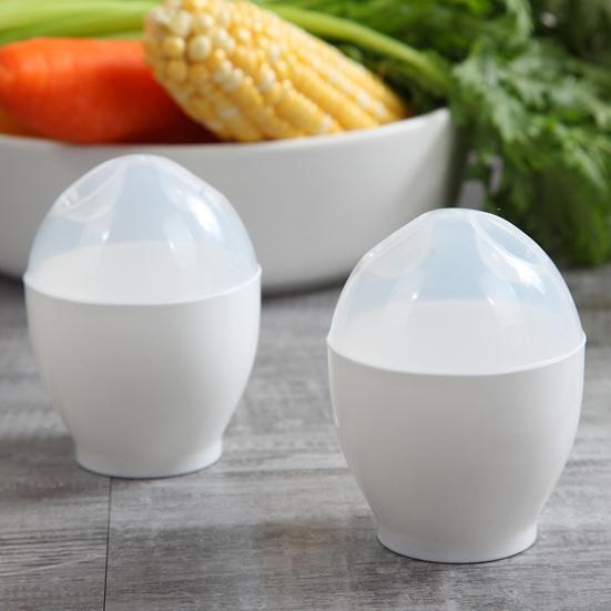 2Pcs Egg Poacher Reusable Easy To Clean Egg-shaped Microwave Heat Resistant Egg Cooking Cup for Home